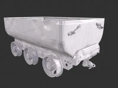 Mining Cart Low-poly 3D model