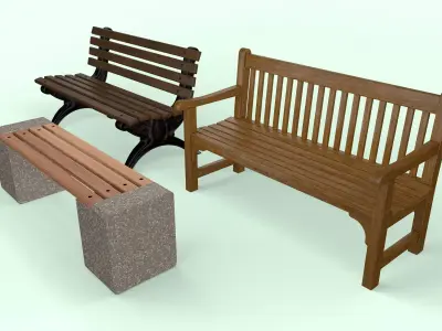 Park Benches 3D model