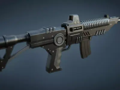 Automatic Sci-Fi Rifle Free 3D model