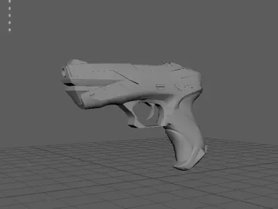 pistol rainbow gun gamining Low-poly 3D model