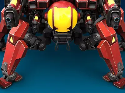 Sci-Fi Quadruped Combat Robot 3D model