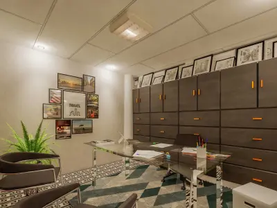 Office Interiors Low-poly 3D model