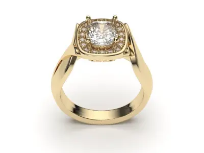 solitaire with ring sizes  9 part S126 3D print model