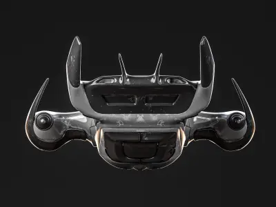 Scifi Fighter - Spaceship Low-poly 3D model