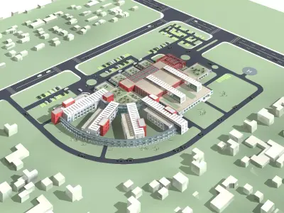 Hospital Building 3D model 22