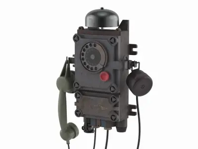 Vintage Mining Rotary Telephone 1940s 3D model