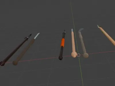 Spear collection Free 3D model