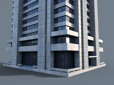 Modern Business Center Low-poly 3D model