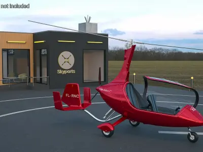 Calidus 912 Autogyro Red Simple Interior 3D model