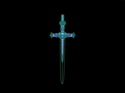 0163 - Stylish Antique Sword Pendant 3D print model