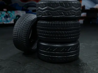 Tire Model Pack V1 Low-poly 3D model