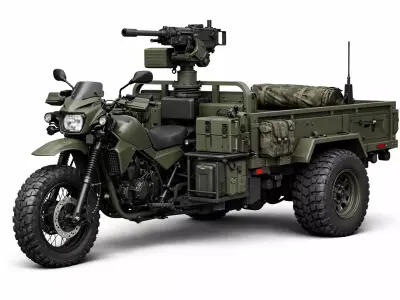 Military Tactical Trike Bike 3D model
