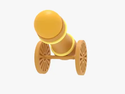 Cannon icon Low-poly 3D model