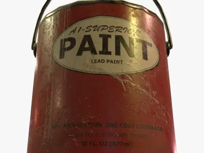 Paint Can Vintage Game Ready PBR Textures 3D Low-poly 3D model
