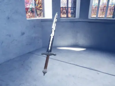 Medieval Sword Game-Ready Model Low-poly 3D model