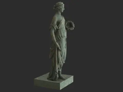 Roman Woman Statue - Bronze Low-poly 3D model