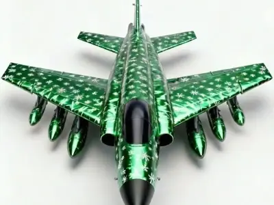 Gift-Wrapped Bomber Jet 3D Model Low-poly 3D model
