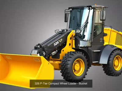326 P-Tier Compact Wheel Loaders 3 in 1 3D Model Pack