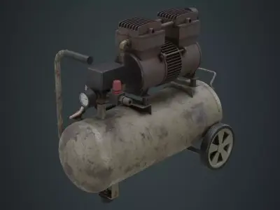 Air Compressor 2B Low-poly 3D model
