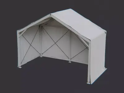Military FOB Tent Cap Exterior Shelter Low-poly 3D model