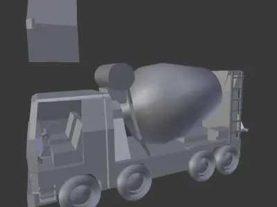 concrete mixer truck Low-poly 3D model from CGTrader
