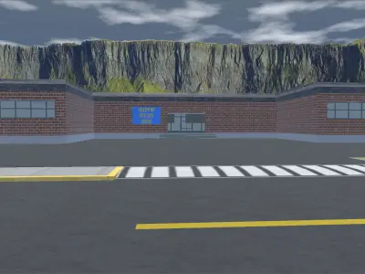 Valleywind University Library Free low-poly 3D model