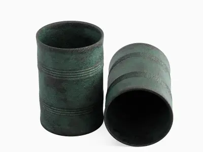 Used Steel Barrel B 01 3D model