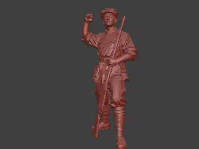 Military sculpture warrior  military battle war hero  soldier 3D print model 22