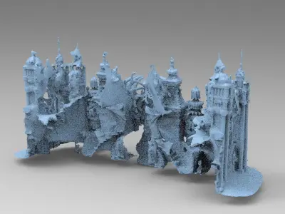 Ancient temple Stone temple designs 3 3D model