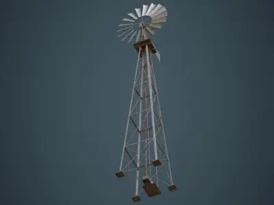 Windmill 1B Low-poly 3D model