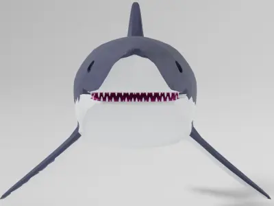 The white shark Low-poly 3D model
