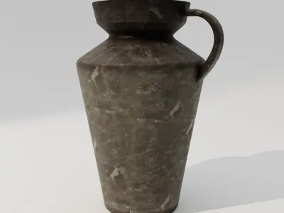 Elegant Ceramic Clay Vase Low-poly 3D model