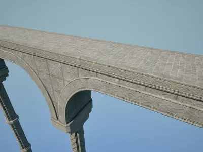 Ancient Dwarven Bridge - Modular - Game Props Low-poly 3D model