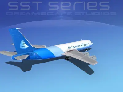 Boeing 707-320 SS Clipper Air Cargo 3D model