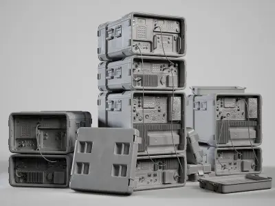 Military Radio Station JISCC Low-poly 3D model