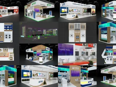 EXHIBITION BOOTH COLLECTION VRAY 3D Model Pack
