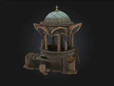 Ancient Gazebo Structure  Elegance Preserved Through Time 3D model