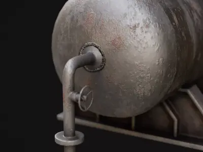 Oil Tank Game Ready Model Low-poly 3D model