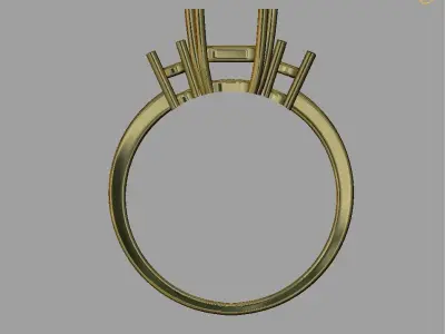 ANTIQUE JEWELRY RING 3 STONES  3D print model
