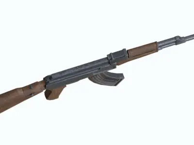 Ak47 Low Poly rifle Free 3D model