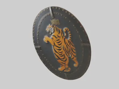Tiger Emblazoned Shie 1 Low-poly 3D model