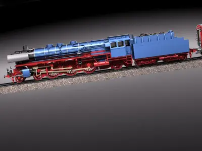 Steam Train Express F-series BR 03 10 1950 3D Model 3D model