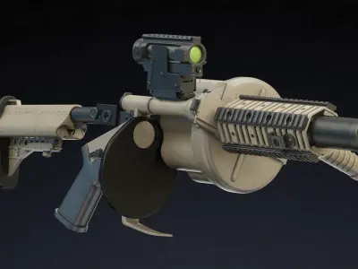 Milkor MGL Low Poly Low-poly 3D model