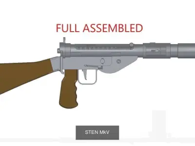 STEN collection full assembled luftwaffe grenade launcher 3D Model Pack