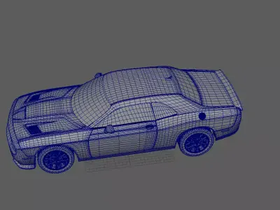 Free Dodge Challenger Hellcat 2015 Car 3D Model  Free low-poly 3D model