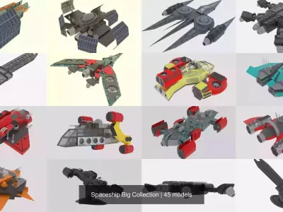 Spaceship Big Collection 3D Model Pack
