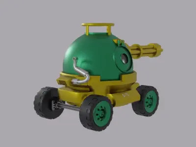 tank on wheels 3D model