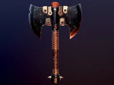 Battle Axe Low-poly 3D model order
