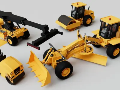 25 Heavy Industrial Machinery Transport Collection Pack 3D model