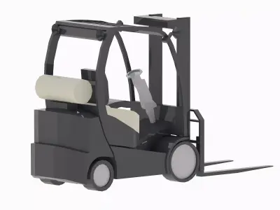 Forklift D-5 Simplified Low-poly 3D model
